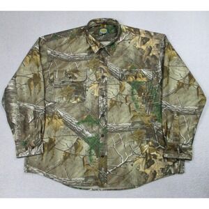 Cabela's Shirt Mens 2XL Brown Camo Long Sleeve Hunting Flannel Outdoor
